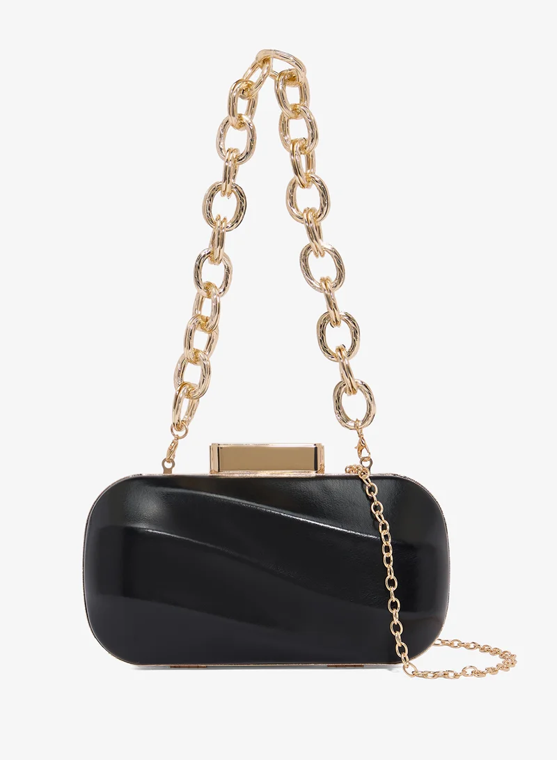 خزانة Metallic Statement Bag With Thick Chain
